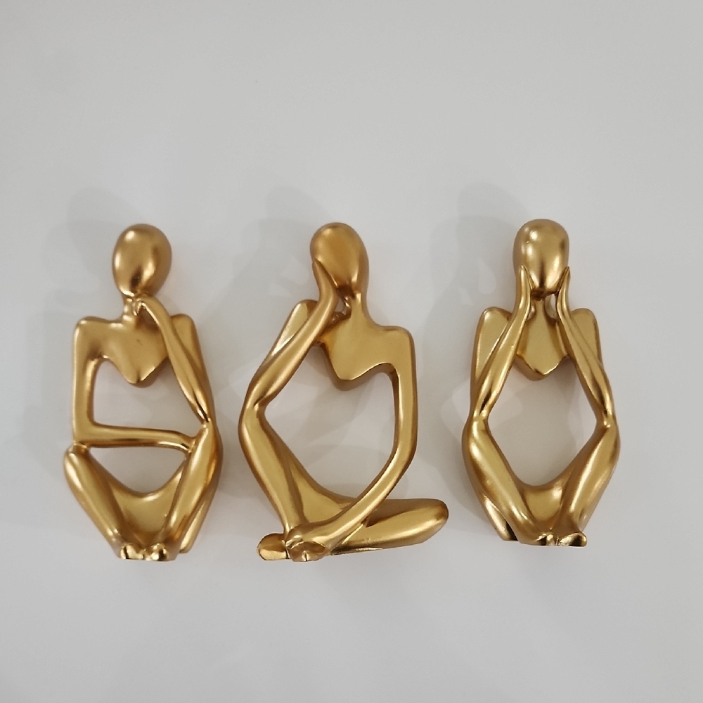 Gold Tone Abstract Women Art Home Decor
